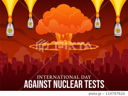 International Day Against Nuclear Tests Vector Illustration for August 29 Features a Earth, and Rocket Bomb in a Flat Style Cartoon Background International Day Against Nuclear Tests Vector Illustration for August 29 Features a Earth, and Rocket Bomb in a Flat Style Cartoon Background 114787620