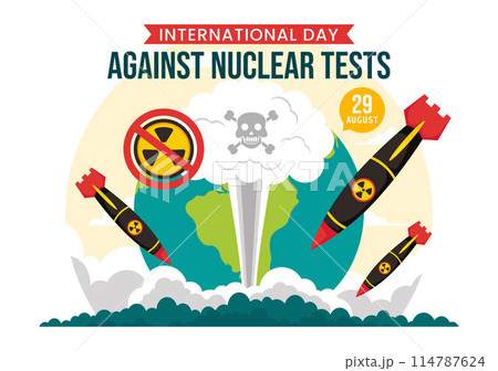 International Day Against Nuclear Tests Vector Illustration for August 29 Features a Earth, and Rocket Bomb in a Flat Style Cartoon Background International Day Against Nuclear Tests Vector Illustration for August 29 Features a Earth, and Rocket Bomb in a Flat Style Cartoon Background 114787624