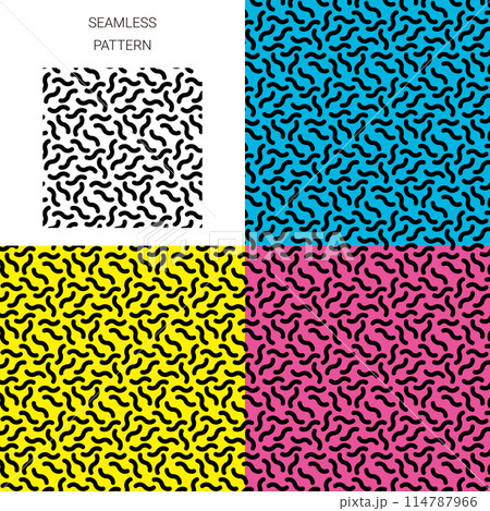 短い波線がランダムにおかれたパターン 114787966