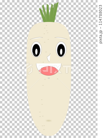 A simple and cute "radish" smile A simple and cute "radish" smile 114788023