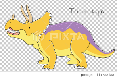 かわいい恐竜 トリケラトプス横向き かわいい恐竜 トリケラトプス横向き 114788188