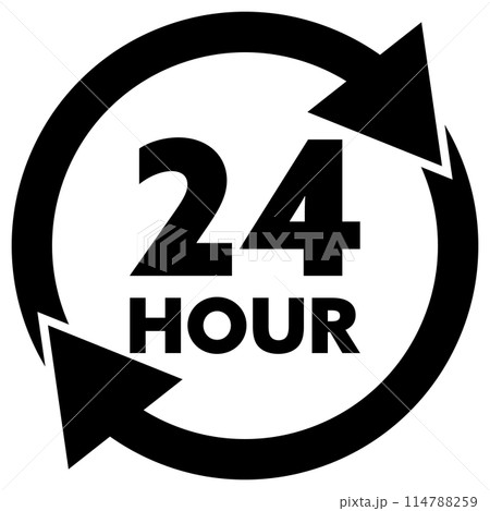 24時間営業のマーク 黒 114788259