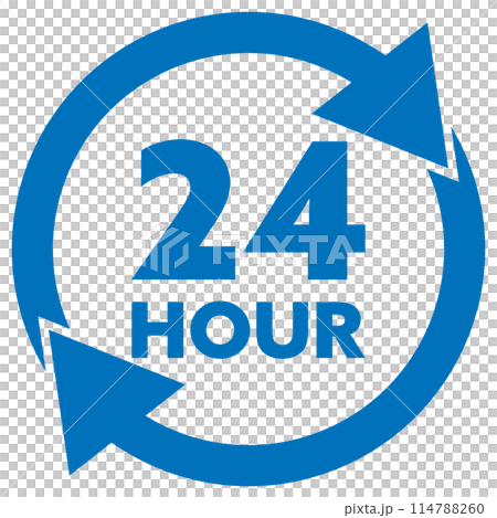 24-hour sign Blue 24-hour sign Blue 114788260