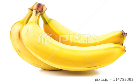 Fresh ripe bananas isolated on white background 114788392