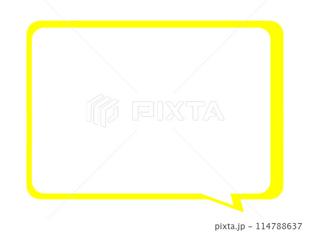 シンプルな吹き出し 黄色 四角 シンプルな吹き出し 黄色 四角 114788637
