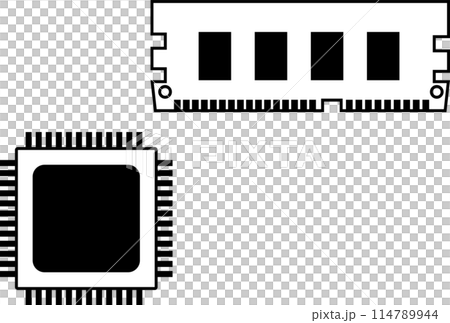 簡單的CPU與RAM圖示素材集 114789944