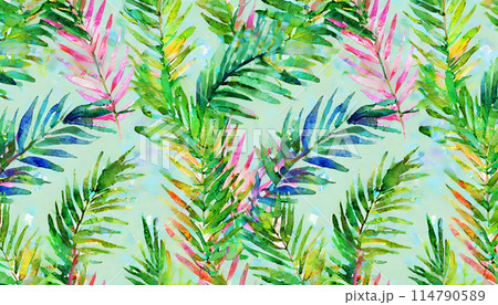 トロピカルなボタニカル柄の背景 114790589