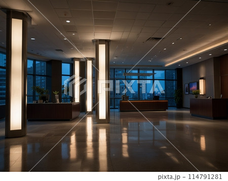 無人のモダンなオフィス 114791281