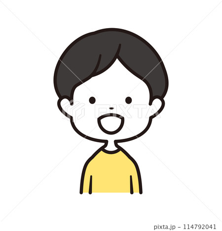 黄色のクールネックシャツを着た笑顔の幼稚園の男の子の上半身イラスト素材 黄色のクールネックシャツを着た笑顔の幼稚園の男の子の上半身イラスト素材 114792041