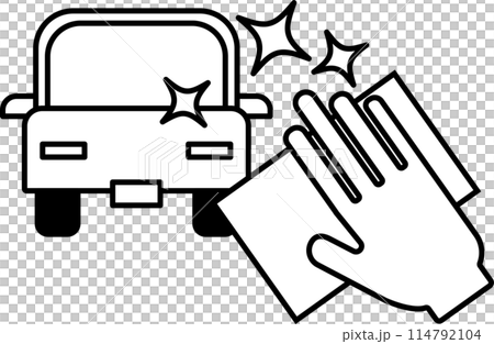 Simple icon material based on the image of a hand-washing car wash Simple icon material based on the image of a hand-washing car wash 114792104