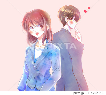 片想いをするビジネスパーソン　男女　恋愛　 114792159