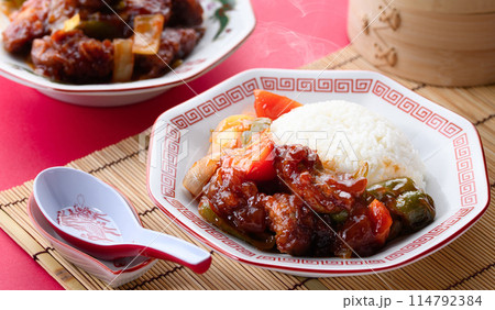 酢豚ライス ( 酢豚ご飯 ) 中華料理 114792384