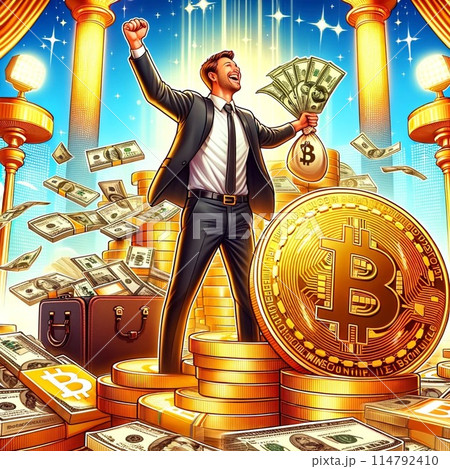 ビットコインで億り人になった人のイラスト素材 [114792410] - PIXTA