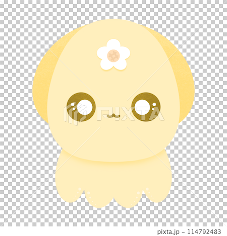 Cute Yellow Squid Cartoon illustration Cute Animal Cartoon Kawaii Squid 114792483