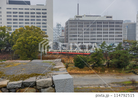 高松市の玉藻公園の雨の風景 高松市の玉藻公園の雨の風景 114792515