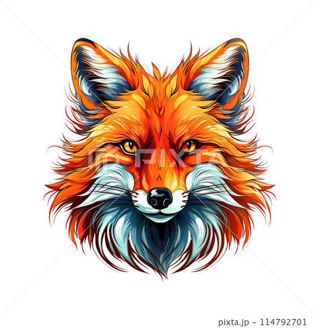 Fox head art design on clean background.のイラスト素材