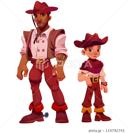 Western cowboy costume character cartoon vector 114792741