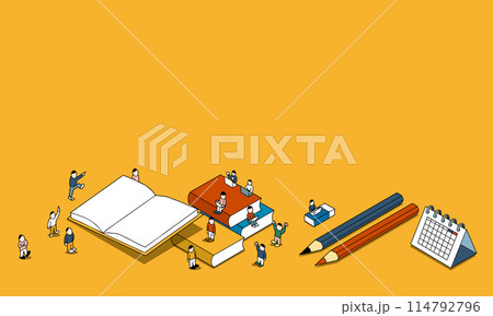 計画的に勉強する学生たち　タイトル用イラスト 114792796