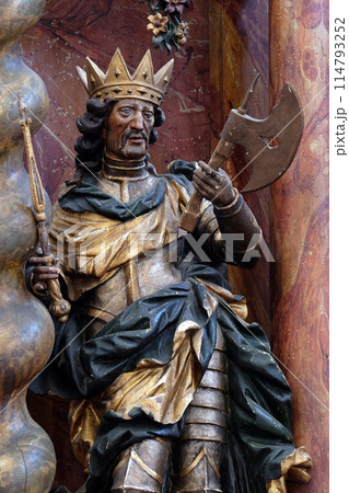 Saint Ladislaus of Hungary, main altar in the church of Saint Leonard of Noblac in Kotari, Croatia 114793252