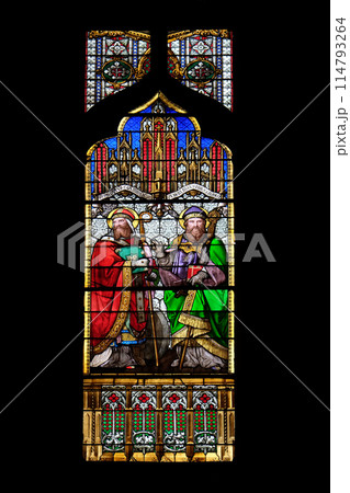 Saint Quirinus of Sescia and Blessed Agostino Gasotti, stained glass in Zagreb cathedral 114793264