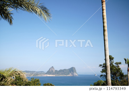 面白い形をした指宿の竹山 114793349