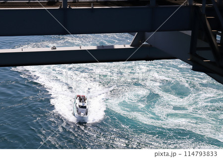 大鳴門橋 管理用通路から見る観潮船「アクアエディ」 114793833