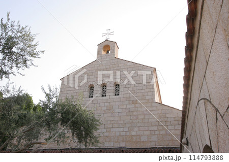 Church of the Multiplication of Loaves and Fishes, Sea of Galilee, Tabgha, Israel 114793888