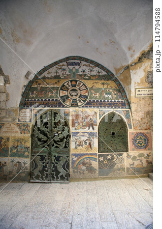 Shops at renovated Old Town Cardo Street - main street of ancient Jerusalem, Israel 114794588