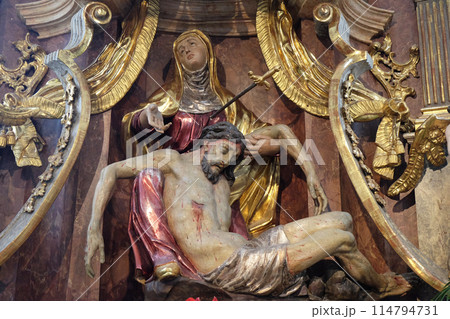 Altar of Our Lady of Sorrows, Franciscan Church in Graz, Styria, Austria Altar of Our Lady of Sorrows, Franciscan Church in Graz, Styria, Austria 114794731