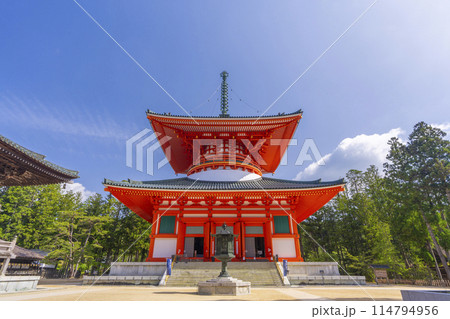 初夏の高野山 壇上伽藍 根本大塔 初夏の高野山 壇上伽藍 根本大塔 114794956