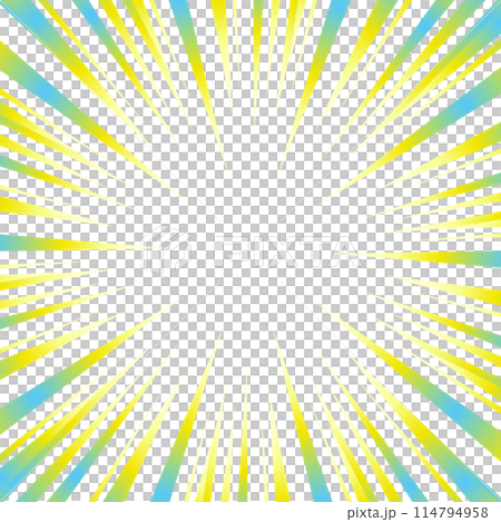 水色と黄色のグラデーションの集中線の素材 114794958