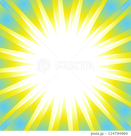 水色と黄色のグラデーションの集中線の素材 114794960