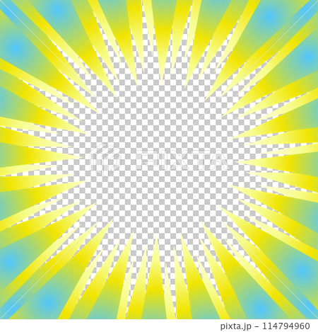 水色と黄色のグラデーションの集中線の素材 114794960
