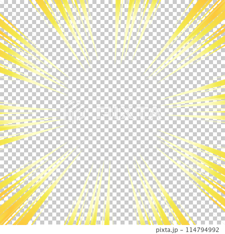 黄色のグラデーションの集中線の素材 114794992