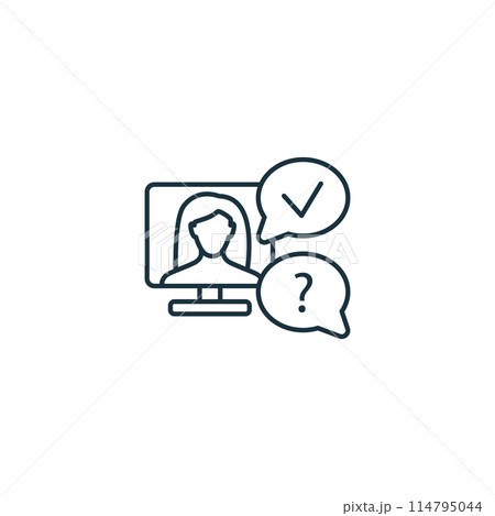 Online Therapy icon. Monochrome simple Virtual Assistant icon for templates, web design and infographics Online Therapy icon. Monochrome simple Virtual Assistant icon for templates, web design and infographics 114795044
