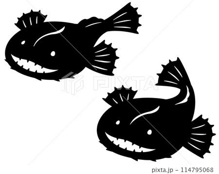 アンコウのシルエットイラスト アンコウのシルエットイラスト 114795068