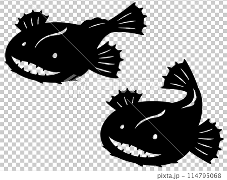 アンコウのシルエットイラスト アンコウのシルエットイラスト 114795068