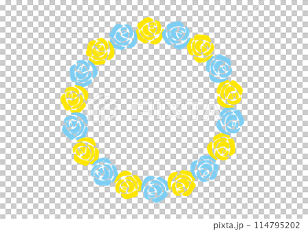 Blue and yellow roses frame 114795202