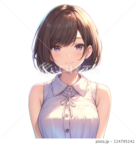 ノースリーブのシャツを着た女性 ノースリーブのシャツを着た女性 114795242