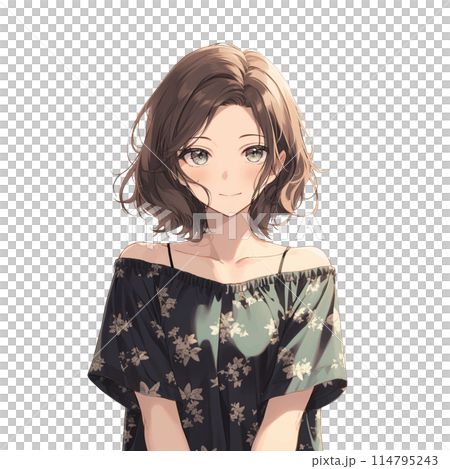 夏服を着て微笑む女性 114795243