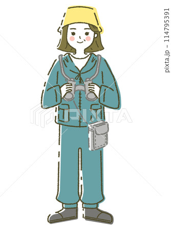 自然保護官 イラスト素材 パークレンジャー 山歩きをする人 登山 バードウォッチング 自然保護官 イラスト素材 パークレンジャー 山歩きをする人 登山 バードウォッチング 114795391