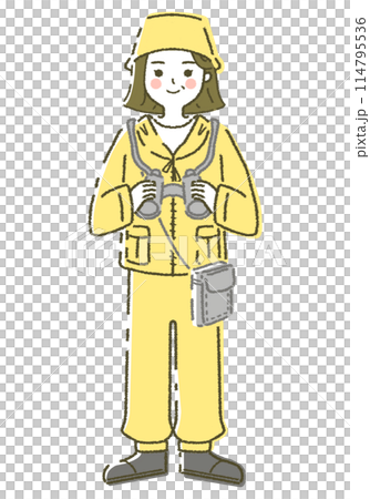 自然保護官員插畫素材公園護林員登山健行登山賞鳥 114795536