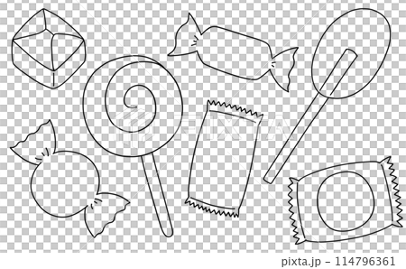 Loose and simple variety candy set - Line drawing Loose and simple variety candy set - Line drawing 114796361