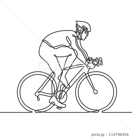 Cyclist on a bicycle 114796856