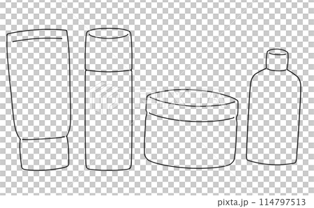 ゆるめシンプル化粧品(文字なし)線画 ゆるめシンプル化粧品(文字なし)線画 114797513