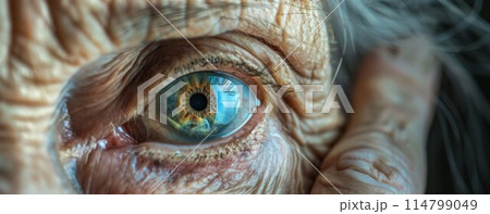 age, vision and old people concept - close up...のイラスト素材 [114799049] - PIXTA