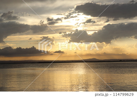 Beautiful sunset at Albufera Lake, Valencia Spain 114799629