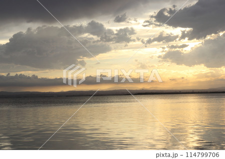 Beautiful sunset at Albufera Lake, Valencia Spain 114799706
