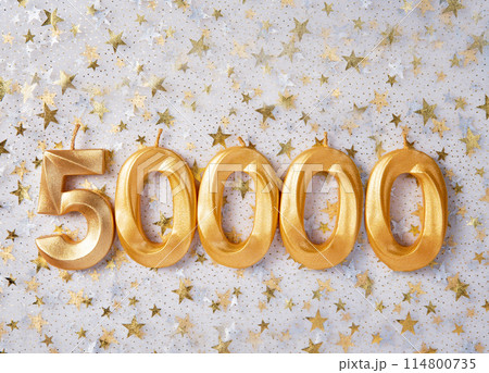 50000 followers card. Template for social networks, blogs. Festive Background Social media celebration banner. 50k online community fans. 50 fifty thousand subscriber 114800735