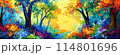 orest painting, a perfect blend of colors 114801696